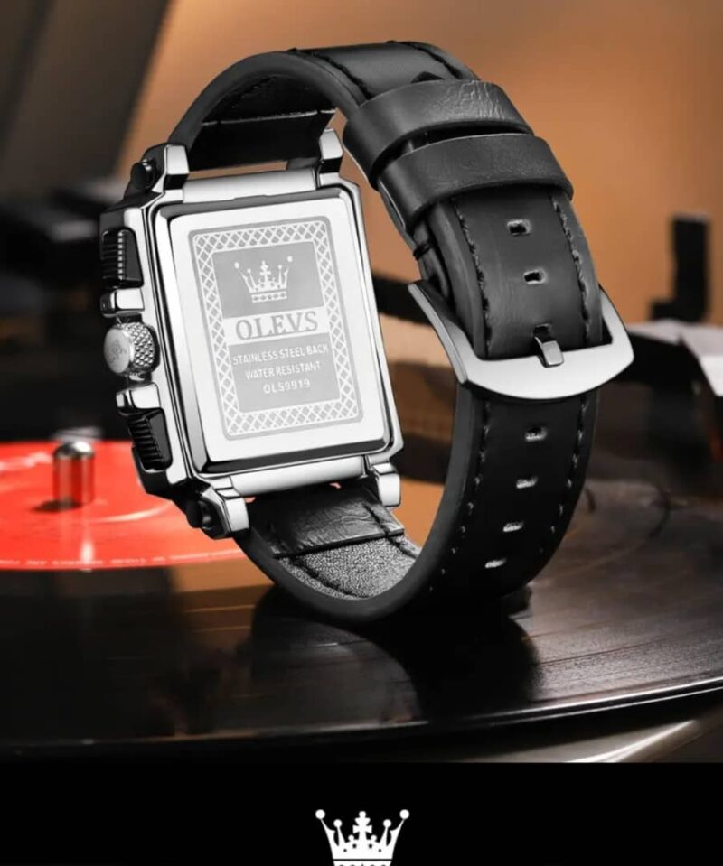 Oleves square face leather wristwatch - Image 5